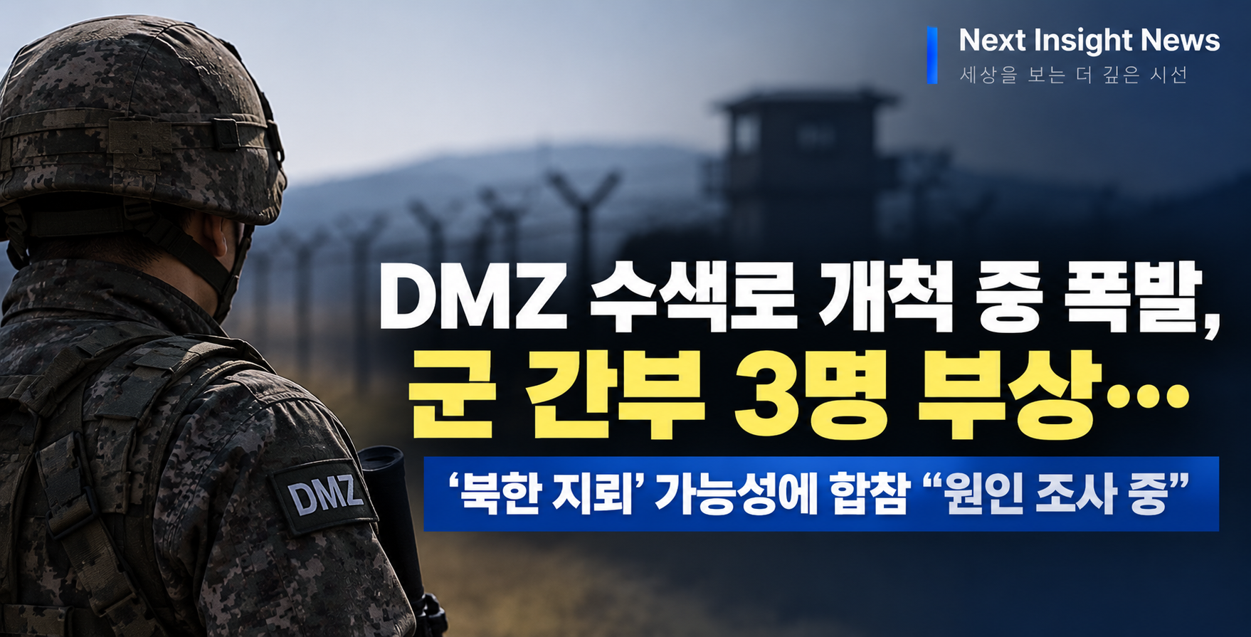 DMZ 수색로 개척 중 폭발, 군 간부 3명 부상…‘북한 지뢰’ 가능성에 합참 “원인 조사 중”