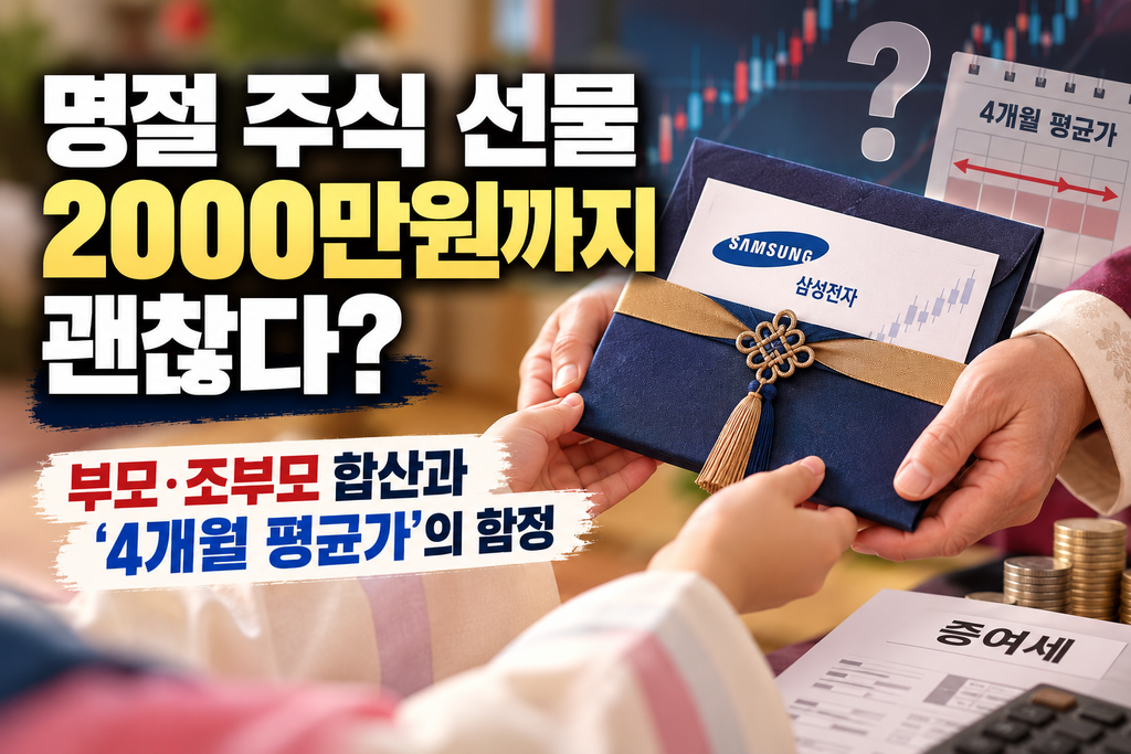 명절 주식 선물 2000만원까지 괜찮다?…부모·조부모 합산과 ‘4개월 평균가’의 함정