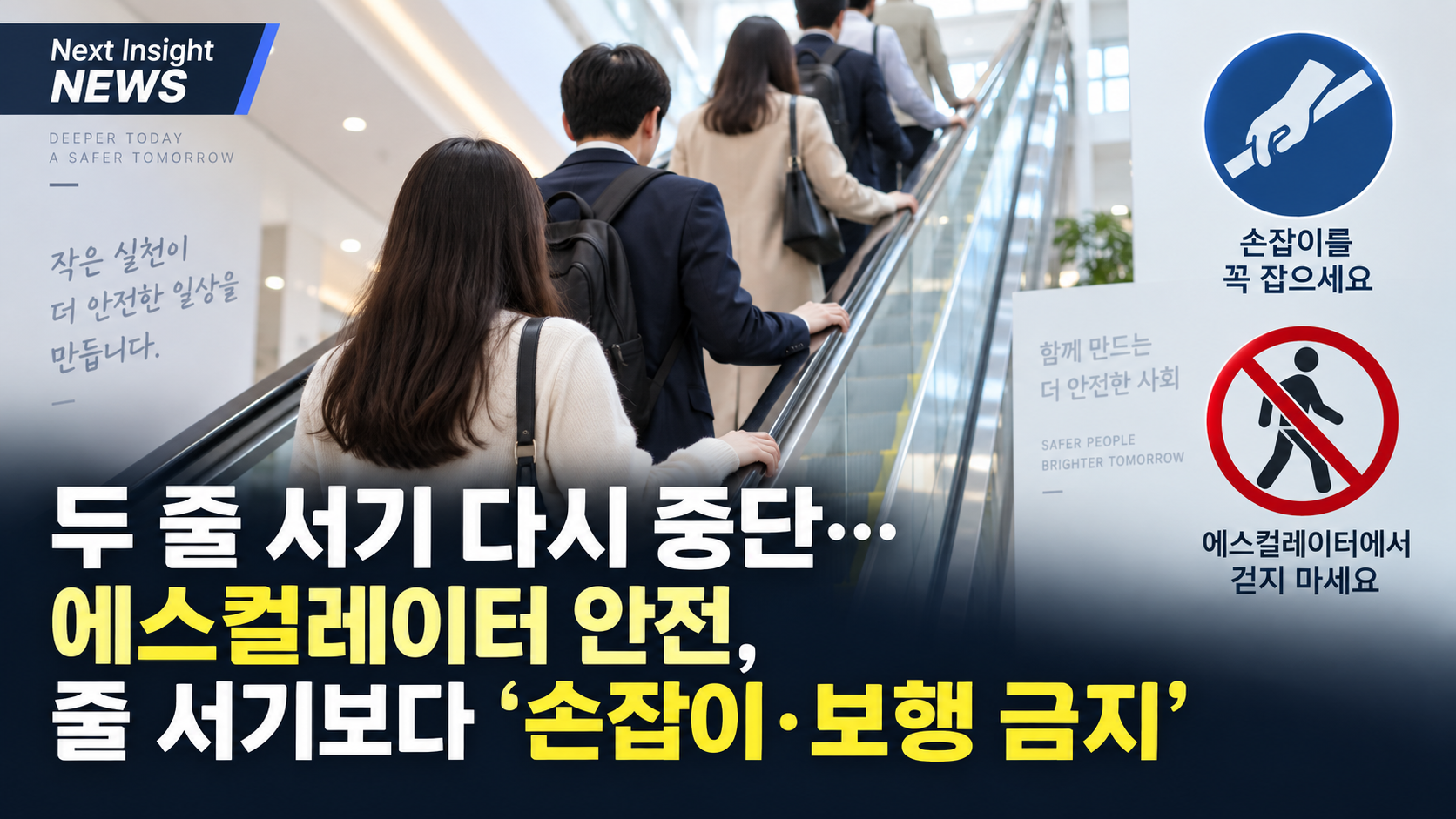 「두 줄 서기 다시 중단…에스컬레이터 안전, 줄 서기보다 ‘손잡이·보행 금지’」