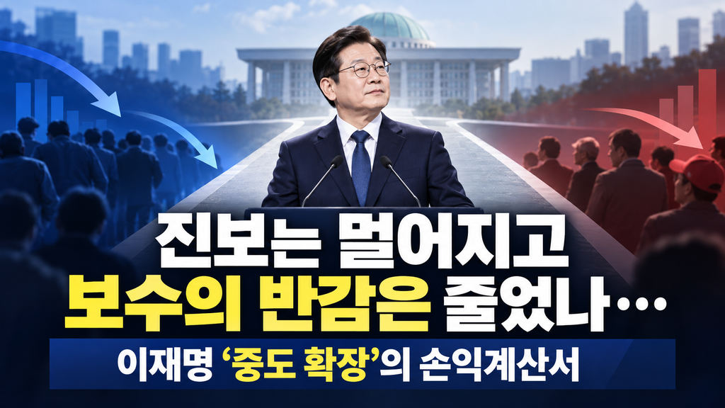진보는 멀어지고 보수의 반감은 줄었나…이재명 ‘중도 확장’의 손익계산서