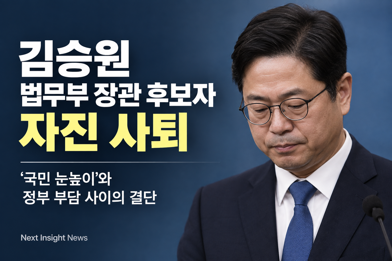 김승원 법무부 장관 후보자 자진 사퇴…‘국민 눈높이’와 정부 부담 사이의 결단