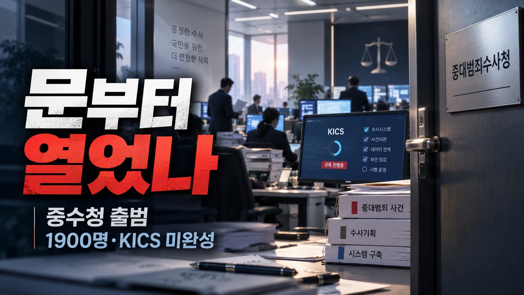 「2874명 조직에 1900명·KICS 미완성·사건 미이관…중수청은 왜 문부터 열었나」